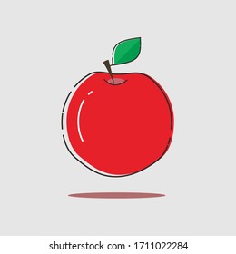 vector design of a fresh red apple flat fruit