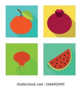 Vector design of fresh and red logo. Collection of fresh and organic stock vector illustration.