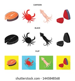 Vector design of fresh and restaurant icon. Collection of fresh and marine stock symbol for web.