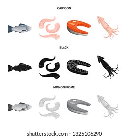 Vector design of fresh  and restaurant logo. Set of fresh  and marine   stock vector illustration.