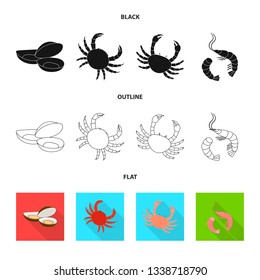 Vector design of fresh  and restaurant logo. Collection of fresh  and marine   stock symbol for web.