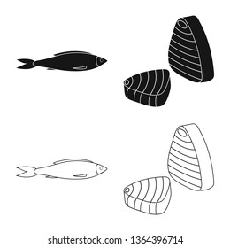 Vector design of fresh  and restaurant logo. Set of fresh  and marine   stock vector illustration.