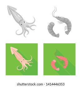 Vector design of fresh  and restaurant logo. Set of fresh  and marine   vector icon for stock.
