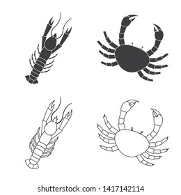 Vector design of fresh  and restaurant logo. Set of fresh  and marine   stock symbol for web.