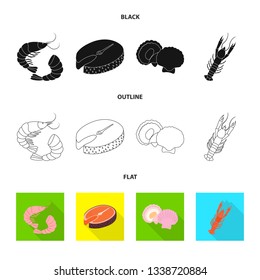 Vector design of fresh  and restaurant sign. Set of fresh  and marine   stock vector illustration.