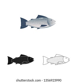 Vector design of fresh  and restaurant sign. Set of fresh  and marine   vector icon for stock.