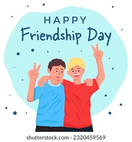 vector design friendship day illustration in flat style
