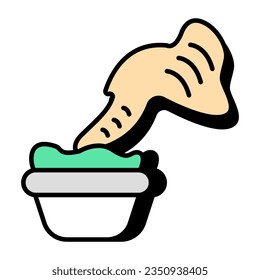 Vektordesign des Pommes frites-Tauchens