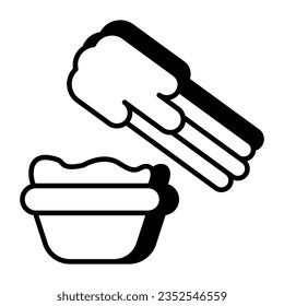 Vector design of fries dipping