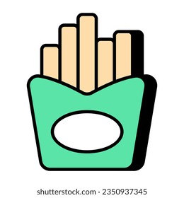 Vector design of fries packet
