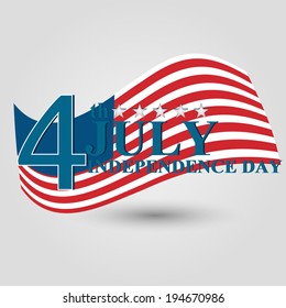 vector design fro fourth of July, Independence day of America. 