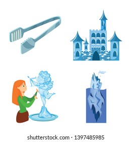Vector design  frost and water  logo. Collection  frost and wet  vector icon for stock.