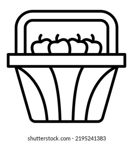 Estilo de iconos de la cesta de frutas de diseño de vectores
