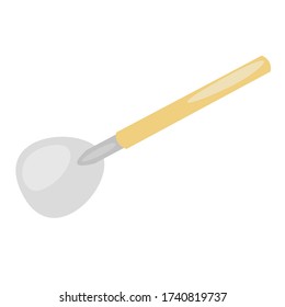 Diseño vectorial de una espátula frita con un ligero efecto de reflexión luminosa