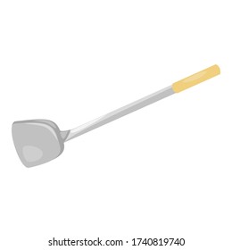 Diseño vectorial de una espátula frita con un ligero efecto de reflexión luminosa