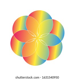 Vector design of full-color abstrak flower. Can be used as a logo, icon, or ornament design