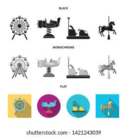 Vector design of fun and horse  icon. Set of fun and circus stock vector illustration.