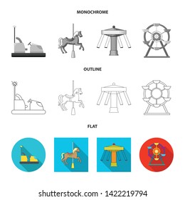 Vector design of fun and horse  logo. Collection of fun and circus stock vector illustration.