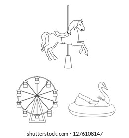 Vector design of fun and horse  sign. Collection of fun and circus stock vector illustration.
