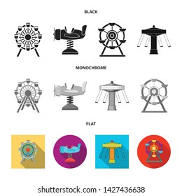 Vector design of fun and horse sign. Collection of fun and circus stock vector illustration.