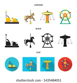 Vector design of fun and horse sign. Collection of fun and circus vector icon for stock.