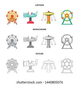 Vector design of fun and horse sign. Collection of fun and circus stock symbol for web.