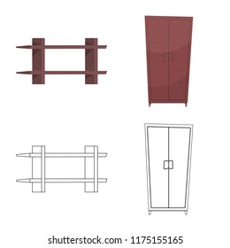 Vector design of furniture and apartment icon. Collection of furniture and home vector icon for stock.