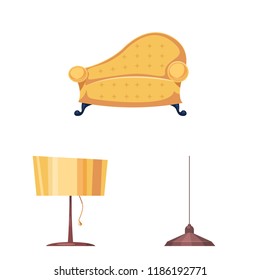 Vector design of furniture and apartment icon. Collection of furniture and home stock symbol for web.