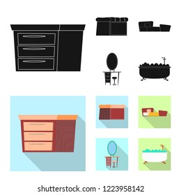 Vector design of furniture and apartment icon. Collection of furniture and home stock vector illustration.