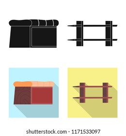 Vector design of furniture and apartment logo. Set of furniture and home stock vector illustration.