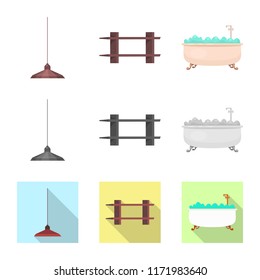 Vector design of furniture and apartment logo. Collection of furniture and home vector icon for stock.