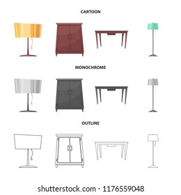 Vector design of furniture and apartment logo. Collection of furniture and home vector icon for stock.