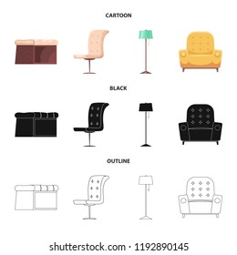 Vector design of furniture and apartment logo. Collection of furniture and home vector icon for stock.