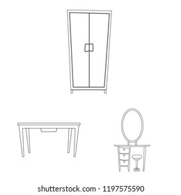 Vector design of furniture and apartment logo. Collection of furniture and home stock vector illustration.