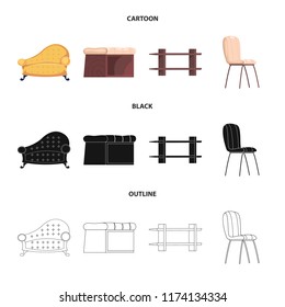 Vector design of furniture and apartment sign. Set of furniture and home vector icon for stock.