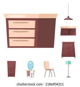 Vector design of furniture and apartment sign. Collection of furniture and home vector icon for stock.