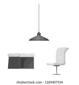 Vector design of furniture and apartment symbol. Set of furniture and home vector icon for stock.
