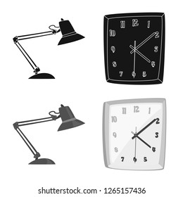 Vector design of furniture and work icon. Set of furniture and home stock symbol for web.