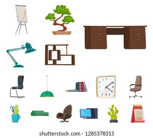 Vector design of furniture and work icon. Collection of furniture and home vector icon for stock.