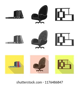 Vector design of furniture and work logo. Set of furniture and home vector icon for stock.