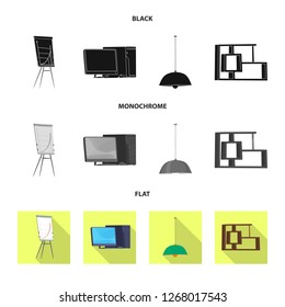Vector design of furniture and work logo. Set of furniture and home vector icon for stock.