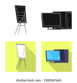 Vector design of furniture and work logo. Set of furniture and home stock symbol for web.
