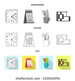 Vector design of furniture and work logo. Collection of furniture and home stock vector illustration.