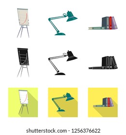 Vector design of furniture and work sign. Collection of furniture and home stock vector illustration.