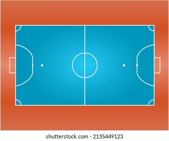 Vector design of futsal field on blue