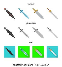 Vector design of game  and armor  icon. Set of game  and blade  stock vector illustration.