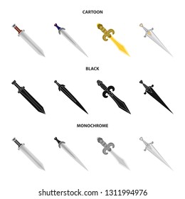 Vector design of game  and armor  icon. Collection of game  and blade  stock symbol for web.