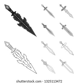 Vector design of game  and armor  icon. Collection of game  and blade  stock symbol for web.