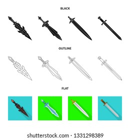 Vector design of game  and armor  icon. Collection of game  and blade  vector icon for stock.