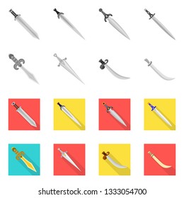 Vector design of game  and armor  icon. Collection of game  and blade  stock symbol for web.